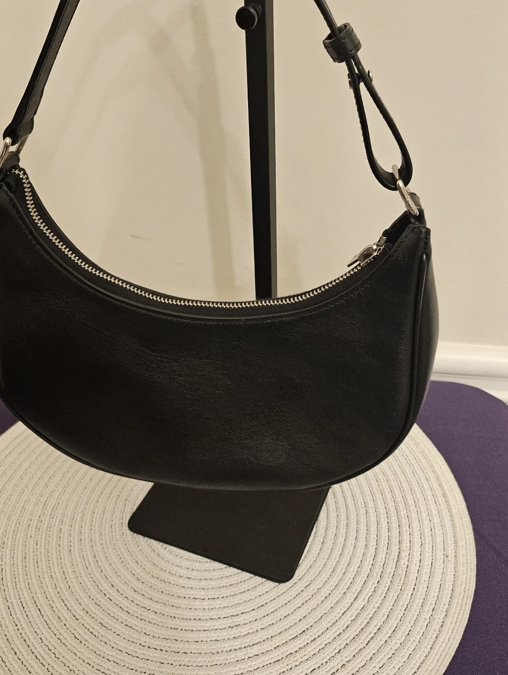 AUTHENTIC Celine Ava Bag in Smooth Calfskin - Black with White Logo